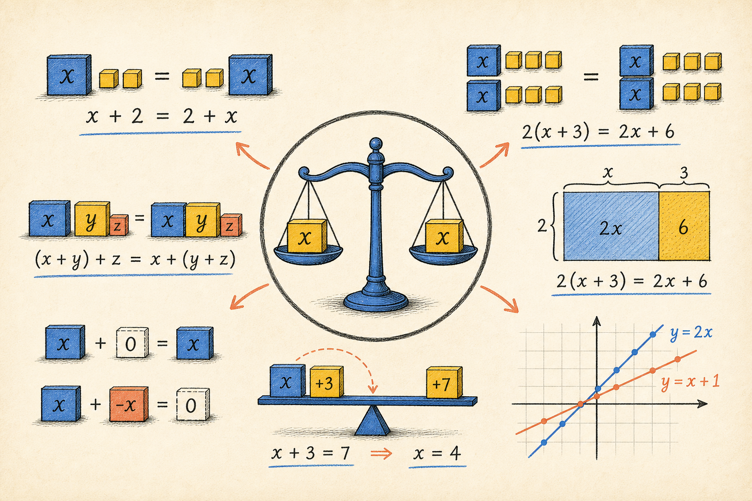 Editorial math illustration for What Are the Properties of Algebra?