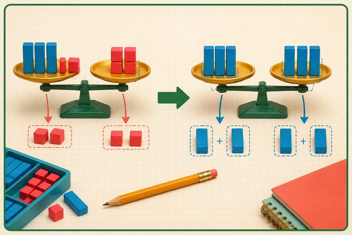 A two-stage balance model for solving a two-step equation