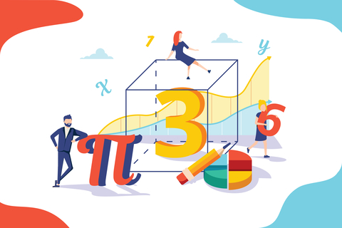 Picture of numbers on an blue background