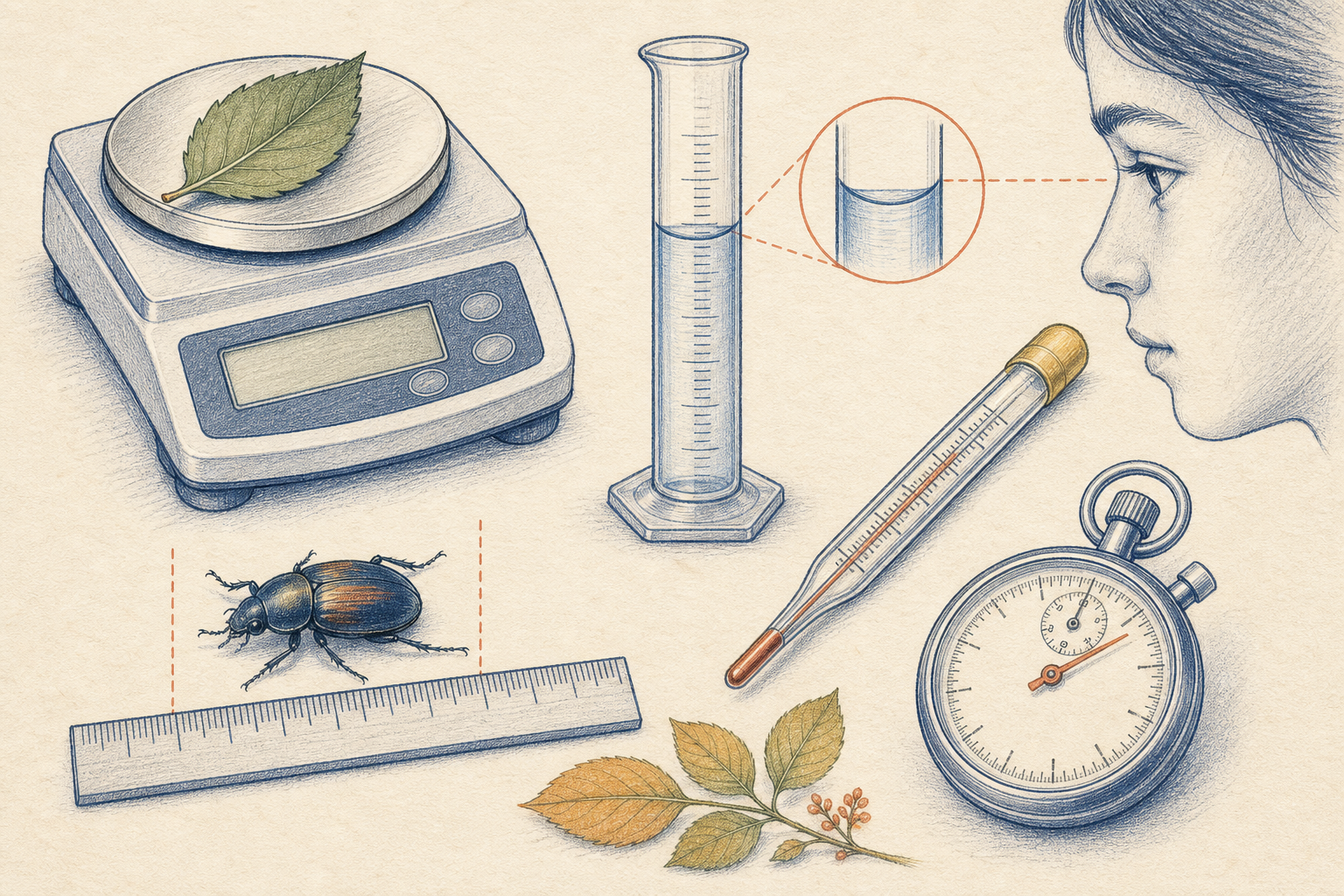 Editorial line art of accurate metric measurements in biology