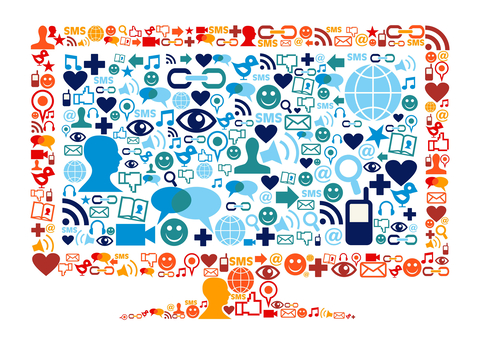 Picture of communication tools inside a computer monitor
